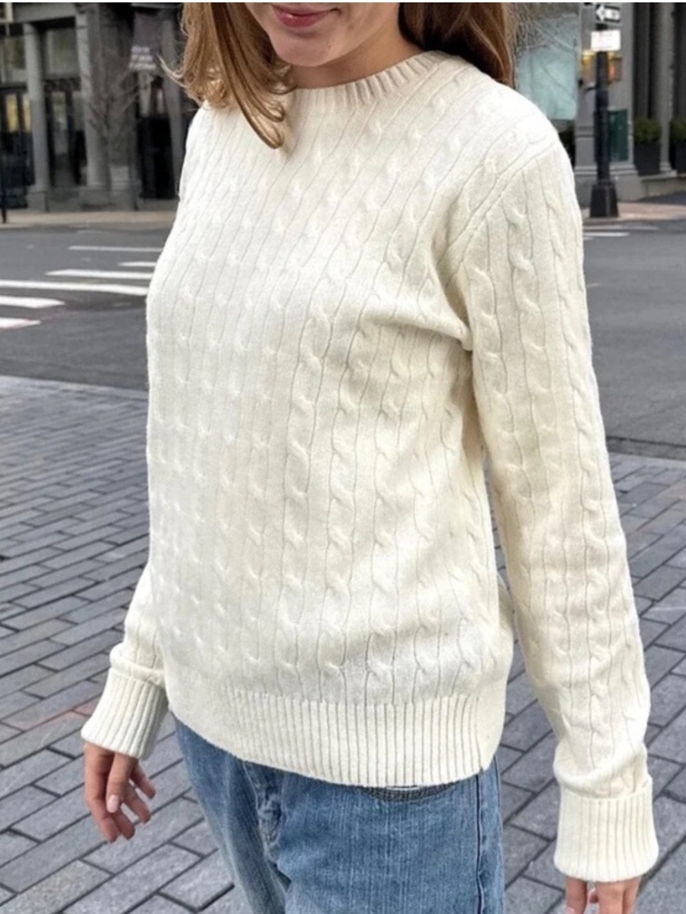 Brandy Melville Cream Cableknit Sweater
